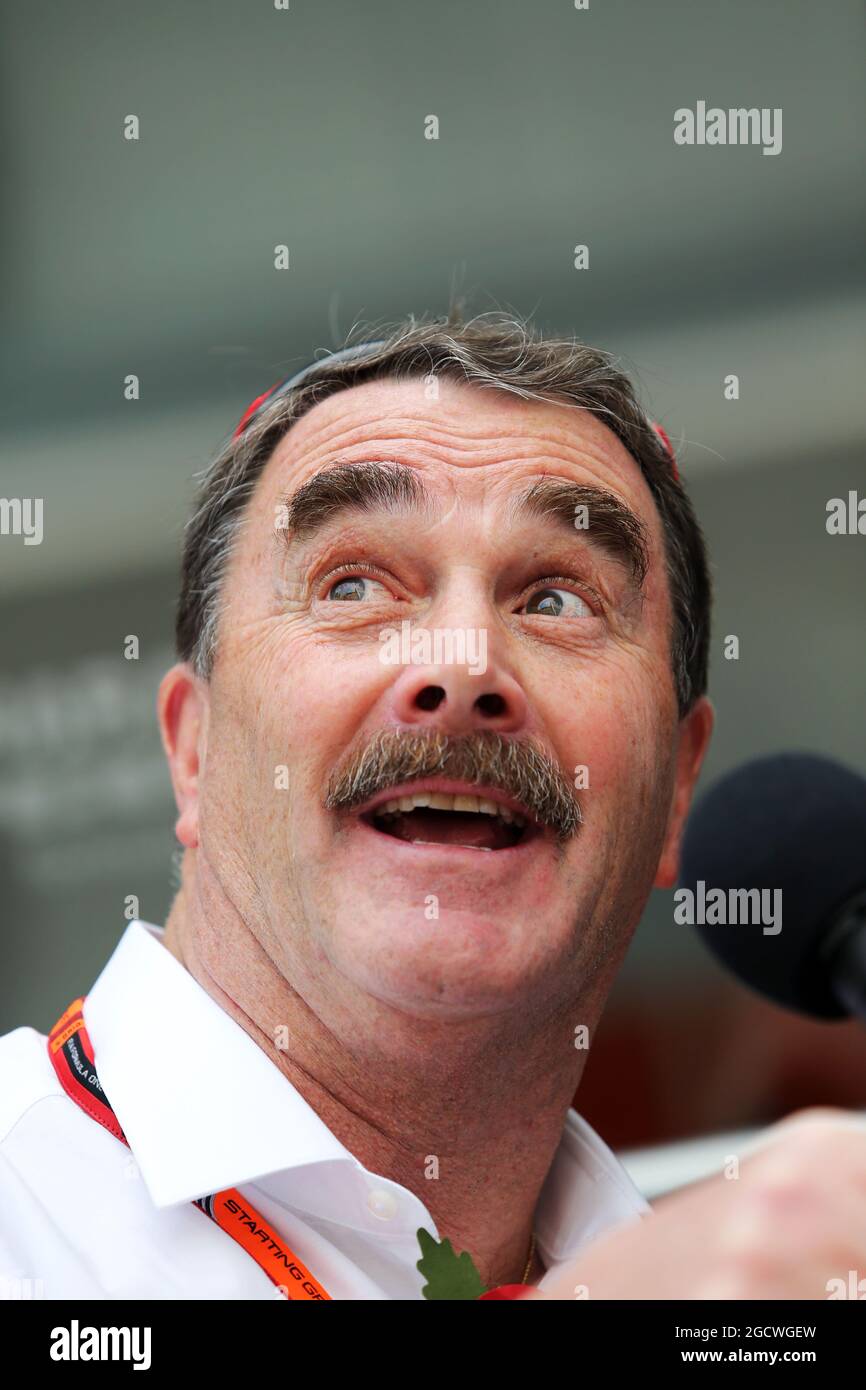 Nigel Mansell (GBR). Gran Premio del Messico, giovedì 29 ottobre 2015. Città del Messico, Messico. Foto Stock