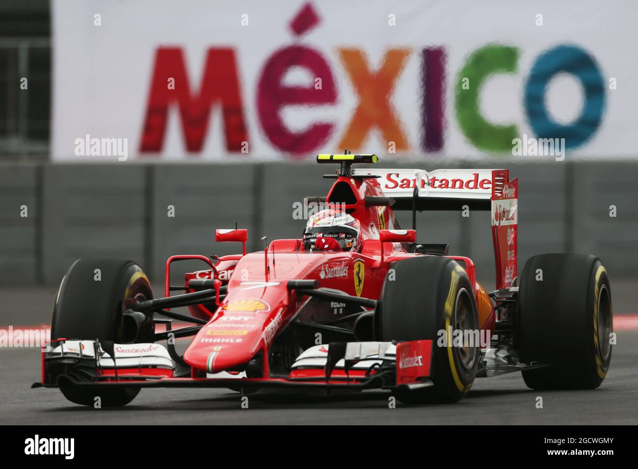 Kimi Raikkonen (fin) Ferrari SF15-T. Gran Premio del Messico, venerdì 30 ottobre 2015. Città del Messico, Messico. Foto Stock