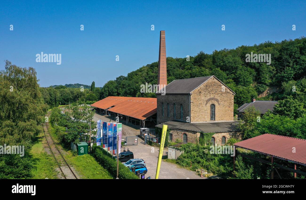 Witten, Renania Settentrionale-Vestfalia, Germania - Museo industriale LWL Nachtigall Colliery e Duenkelberg Brickworks nella Valle Muttental sulla Ruhr riv Foto Stock