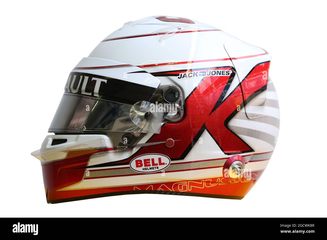 Il casco di Kevin Magnussen (DEN) Renault Sport F1 Team. Test di Formula uno, giorno 1, martedì 1 marzo 2016. Barcellona, Spagna. Foto Stock