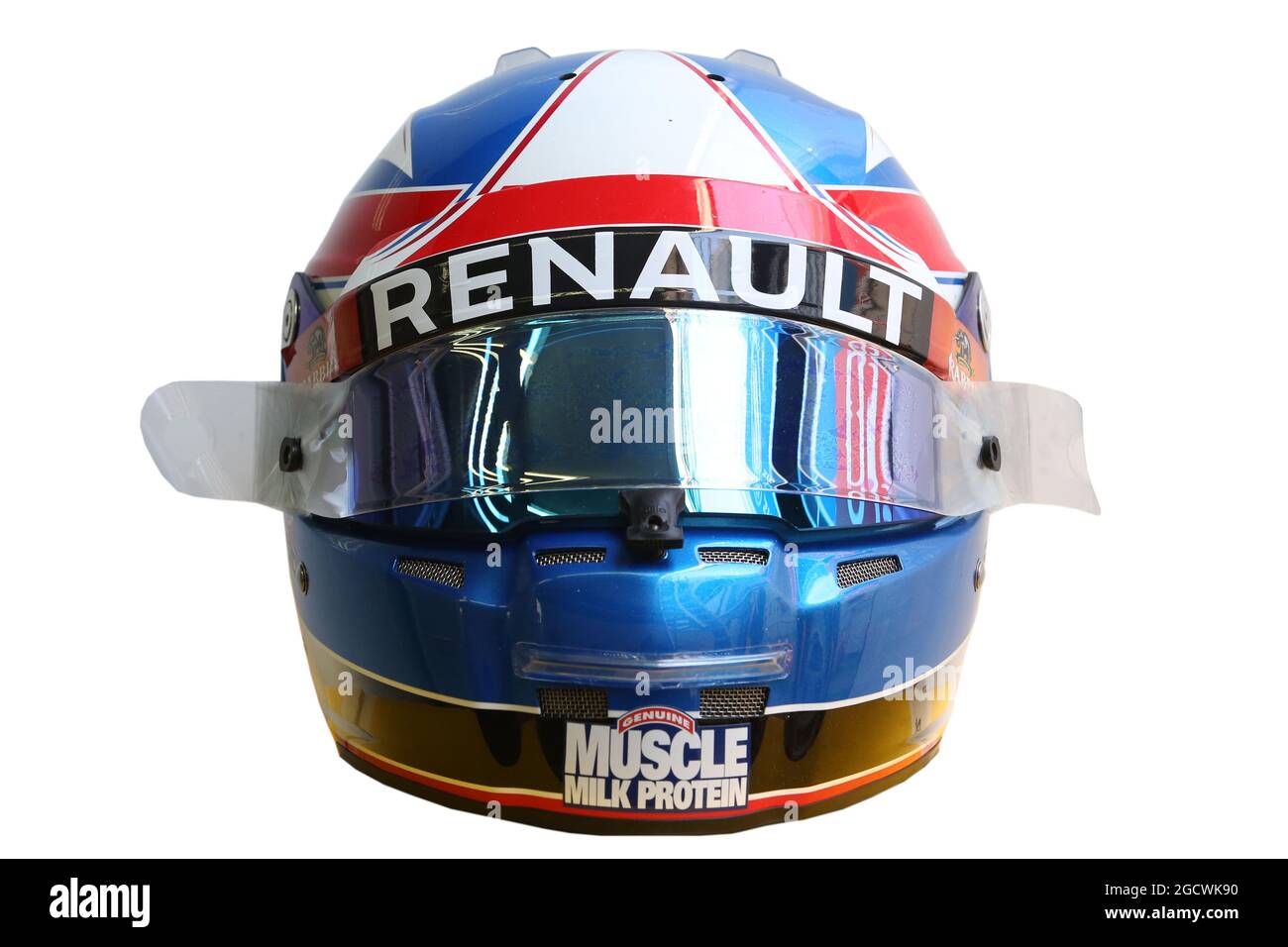 Il casco del Jolyon Palmer (GBR) Renault Sport F1 Team. Test di Formula uno, giorno 1, martedì 1 marzo 2016. Barcellona, Spagna. Foto Stock