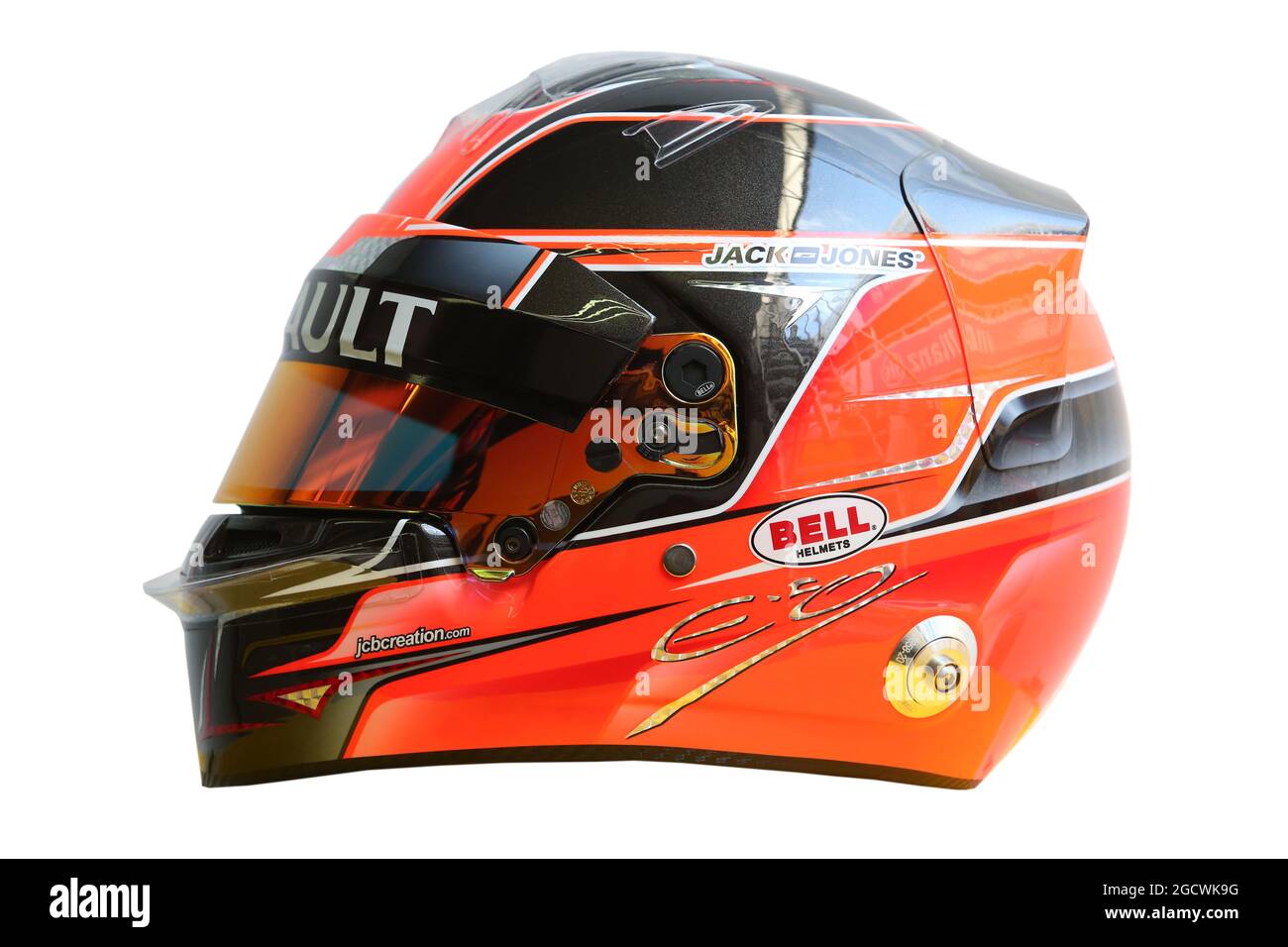 Il casco di Esteban OCON (fra) Renault Sport F1 Team Test driver. Test di Formula uno, giorno 1, martedì 1 marzo 2016. Barcellona, Spagna. Foto Stock