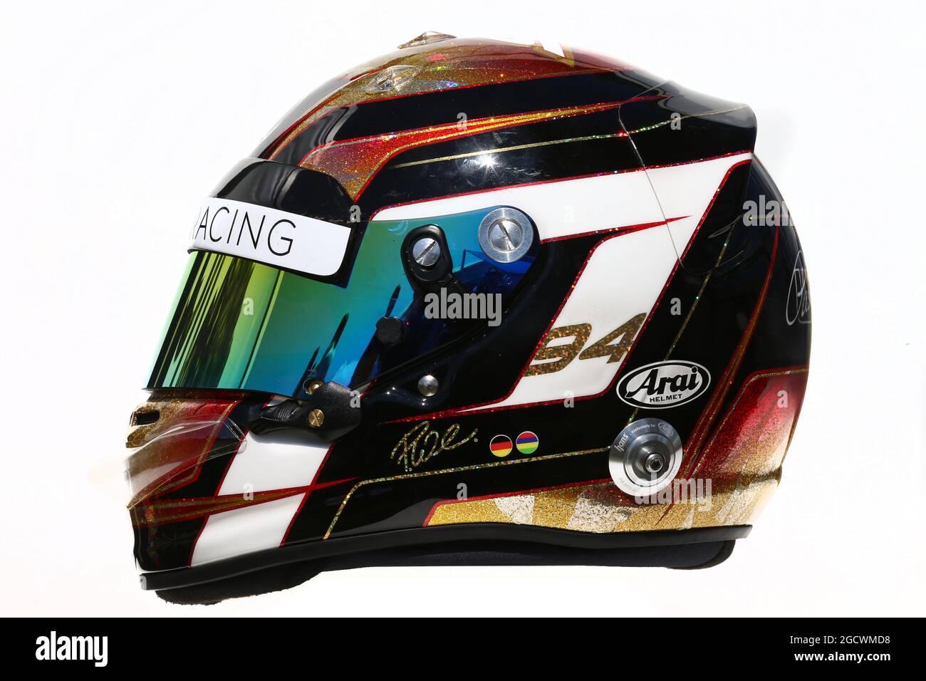 Il casco di Pascal Wehrlein (GER) Manor Racing. Gran Premio d'Australia, giovedì 17 marzo 2016. Albert Park, Melbourne, Australia. Foto Stock