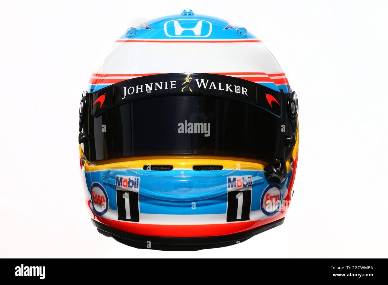 Il casco di Fernando Alonso (ESP) McLaren. Gran Premio d'Australia, giovedì 17 marzo 2016. Albert Park, Melbourne, Australia. Foto Stock