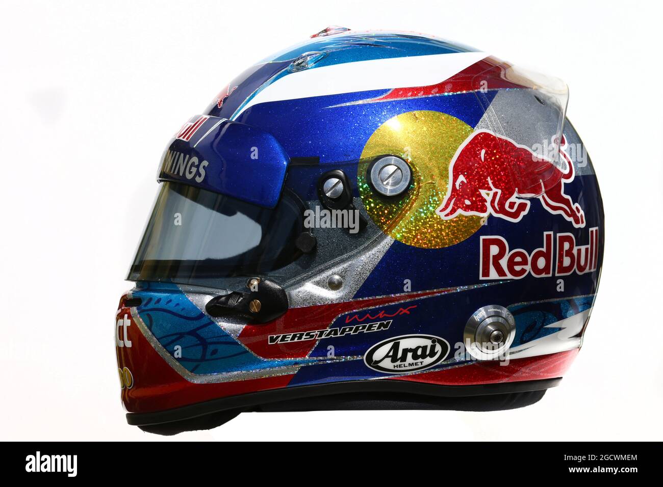 Il casco di Max Verstappen (NLD) Scuderia Toro Rosso. Gran Premio d'Australia, giovedì 17 marzo 2016. Albert Park, Melbourne, Australia. Foto Stock