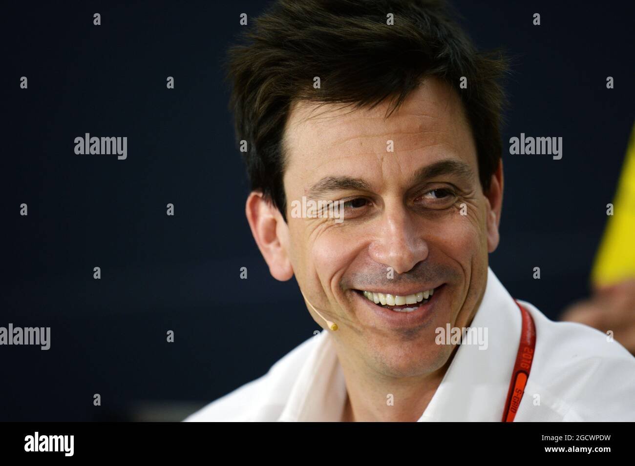 Toto Wolff (GER), azionista e Direttore Esecutivo di Mercedes AMG F1 alla Conferenza stampa della FIA. Gran Premio di Cina, venerdì 15 aprile 2016. Shanghai, Cina. Foto Stock