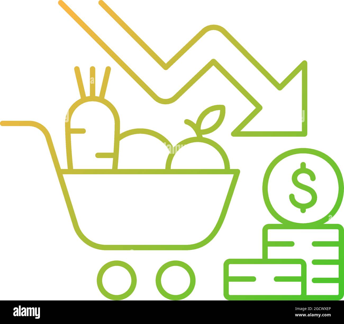 Icona vettore lineare gradiente rischi marketing Illustrazione Vettoriale