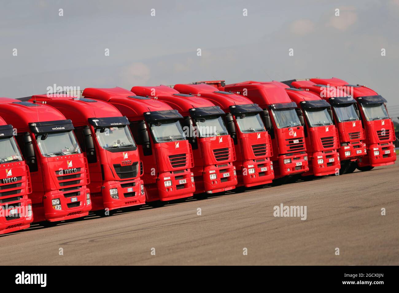 Veicoli Ferrari. Gran Premio di Gran Bretagna, venerdì 8 luglio 2016. Silverstone, Inghilterra. Foto Stock
