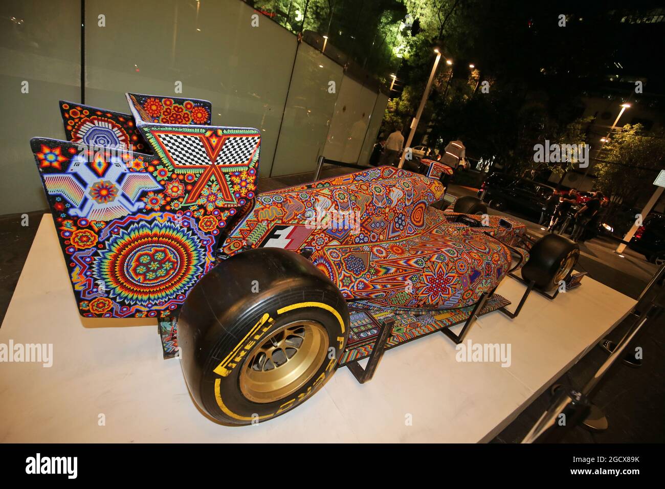 Una mostra d'arte in mostra a un evento del Team di F1 Inter/Sahara Force India. Gran Premio del Messico, mercoledì 26 ottobre 2016. Città del Messico, Messico. Foto Stock