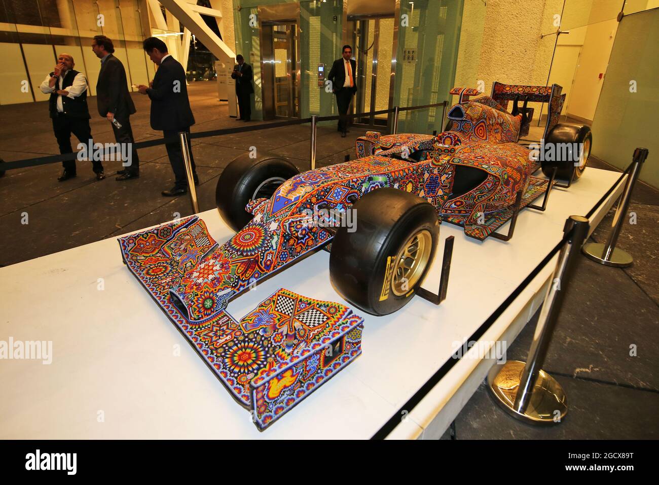 Una mostra d'arte in mostra a un evento del Team di F1 Inter/Sahara Force India. Gran Premio del Messico, mercoledì 26 ottobre 2016. Città del Messico, Messico. Foto Stock