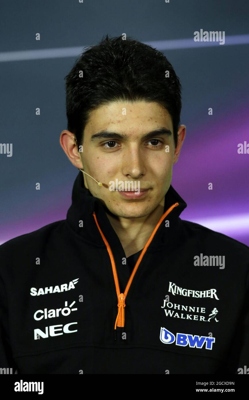 Esteban OCON (fra) Sahara Force India F1 Team alla Conferenza stampa della FIA. Gran Premio d'Australia, giovedì 23 marzo 2017. Albert Park, Melbourne, Australia. Foto Stock