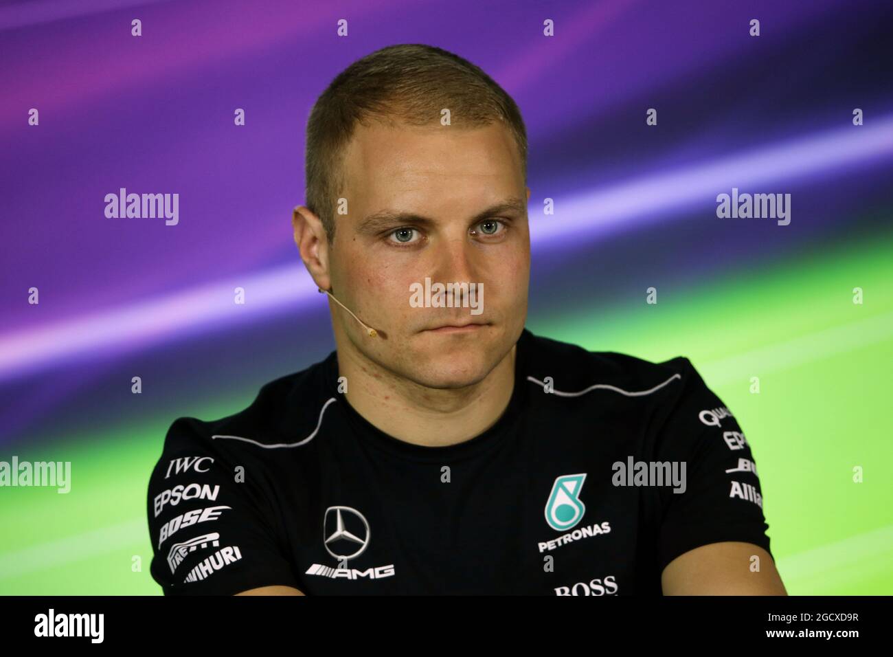 Valtteri Bottas (fin) Mercedes AMG F1 alla conferenza stampa della FIA. Gran Premio d'Australia, giovedì 23 marzo 2017. Albert Park, Melbourne, Australia. Foto Stock