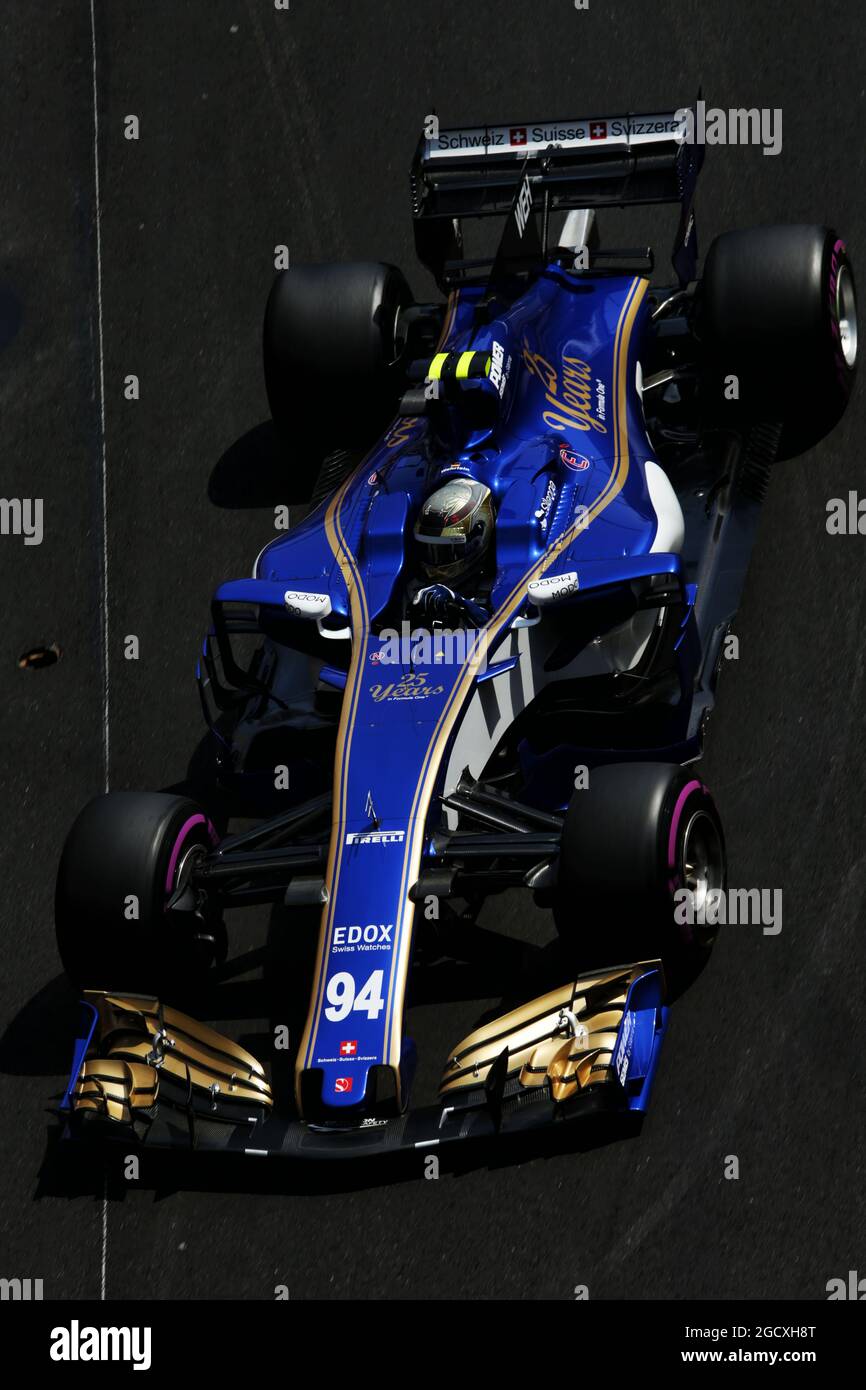 Pascal Wehrlein (GER) Sauber C36. Gran Premio di Monaco, giovedì 25 maggio 2017. Monte Carlo, Monaco. Foto Stock