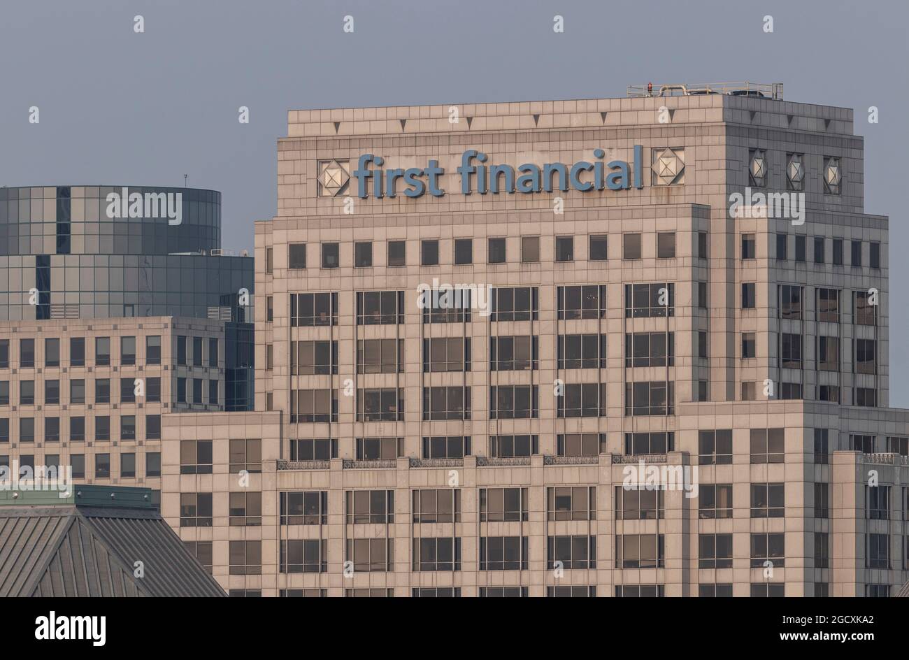 Cincinnati - circa Luglio 2021: Prima sede della Banca finanziaria. First Financial ha il sesto più antico charter bancario nazionale e ha 110 sedi. Foto Stock