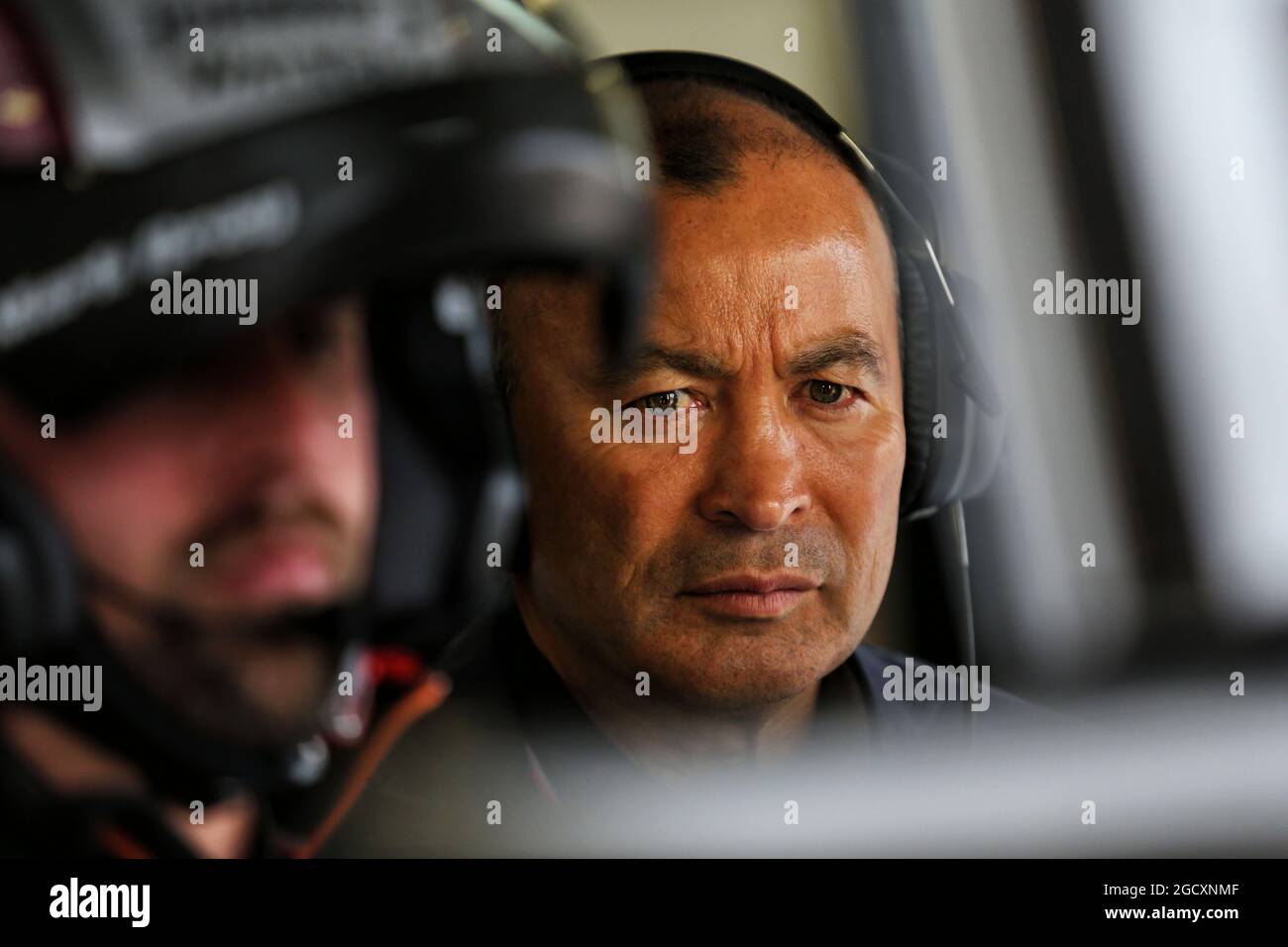 Eddie Jones (AUS) England Rugby Union Team Head Coach, ospite del Sahara Force India F1 Team. Gran Premio di Gran Bretagna, sabato 15 luglio 2017. Silverstone, Inghilterra. Foto Stock