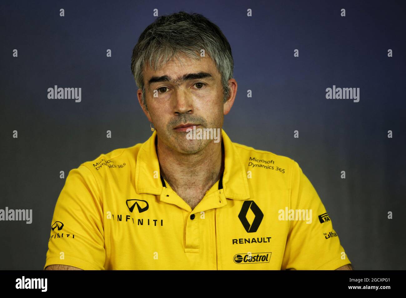 Nick Chester (GBR) Direttore tecnico telaio del Team Renault Sport F1 alla Conferenza stampa della FIA. Gran Premio di Ungheria, venerdì 28 luglio 2017. Budapest, Ungheria. Foto Stock