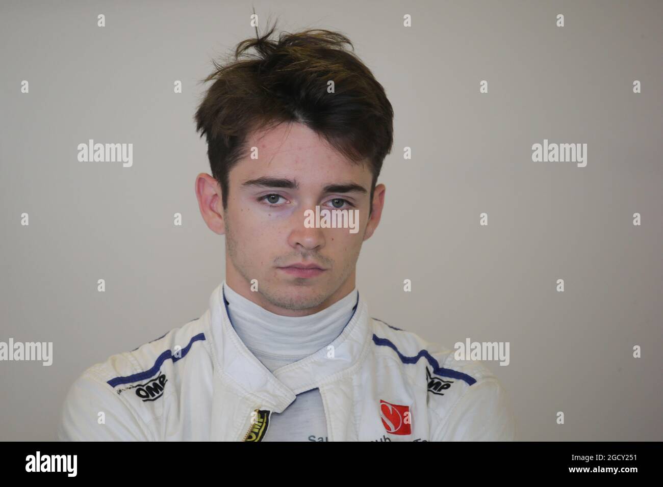 Charles Leclerc (MON) Sauber F1 Team Test driver. Test di Formula uno, mercoledì 29 novembre 2017. Yas Marina Circuit, Abu Dhabi, Emirati Arabi Uniti. Foto Stock