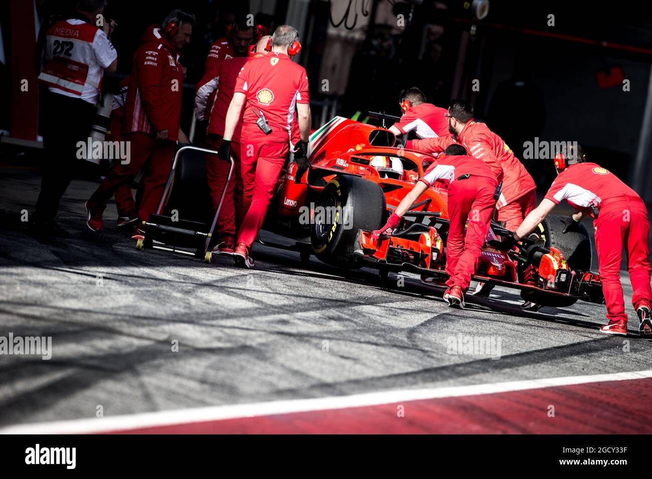 Sebastian Vettel (GER) Ferrari SF71H. Test di Formula uno, giorno 1, martedì 6 marzo 2018. Barcellona, Spagna. Foto Stock