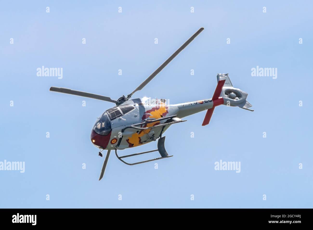 Siviglia, Spagna - 7 luglio 2020: Airbus Helicopter EC-120 Colibrí (HE-25), da WiNG 78 spagnolo Air Force Helicopter in mostra a Siviglia, Spagna Foto Stock