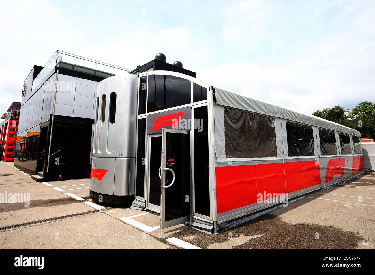 F1 motorhome. Gran Premio di Spagna, giovedì 10 maggio 2018. Barcellona, Spagna. Foto Stock