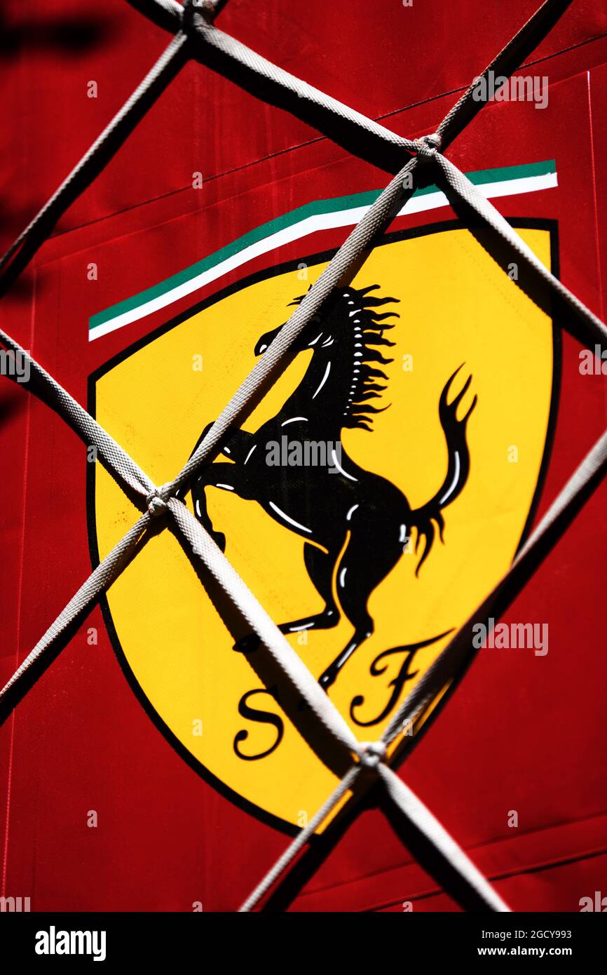 Logo Ferrari. Gran Premio del Canada, venerdì 8 giugno 2018. Montreal, Canada. Foto Stock