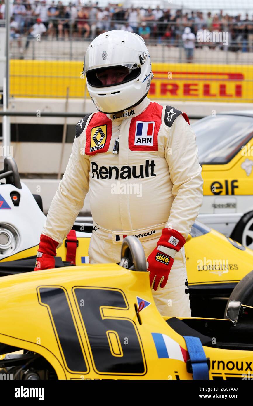 Rene Arnoux (fra) - Renault Classic CAR Passion Parade. Gran Premio di Francia, domenica 24 giugno 2018. Paul Ricard, Francia. Foto Stock