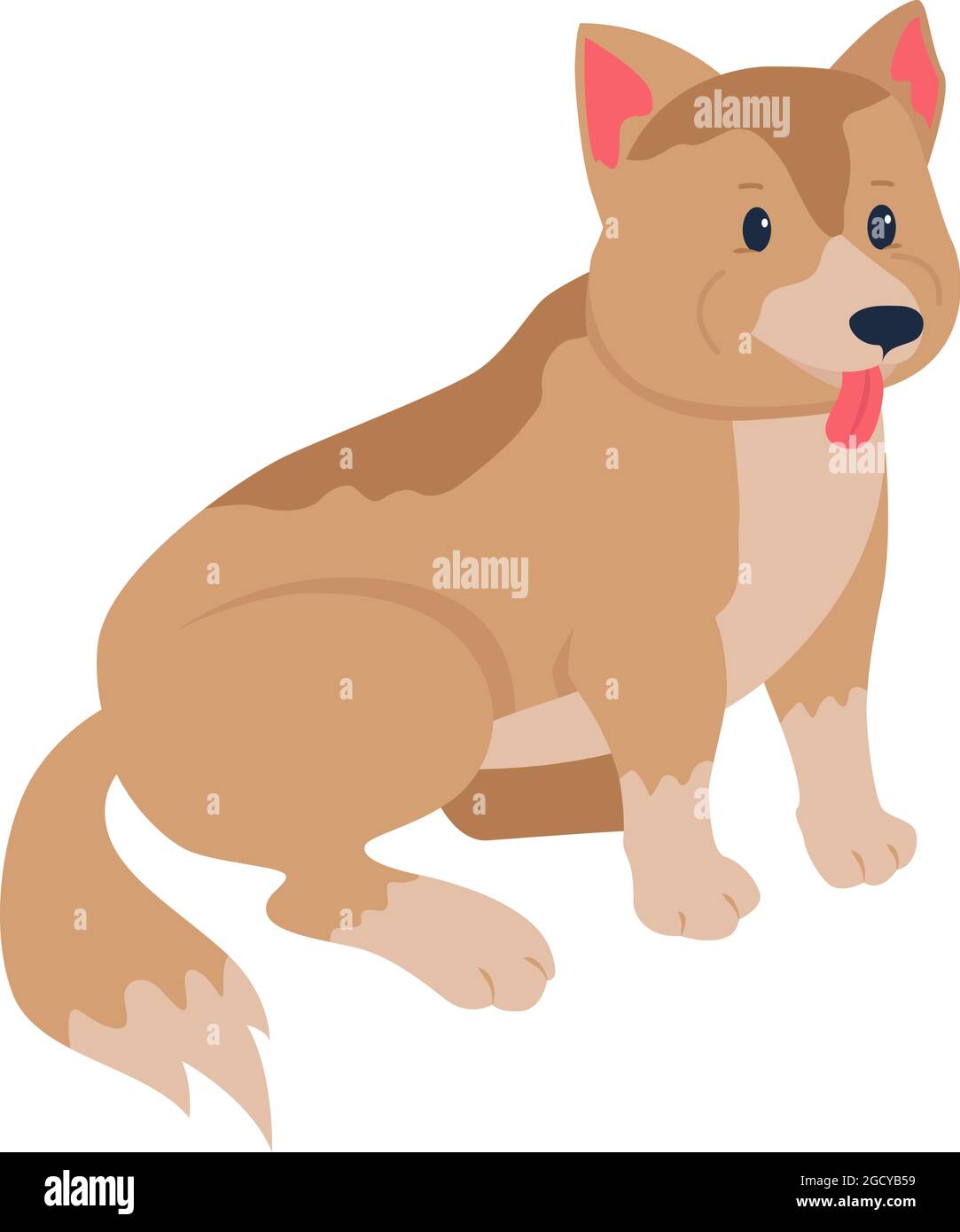 Misto-razza cane adozione semi piatto colore carattere vettoriale Illustrazione Vettoriale