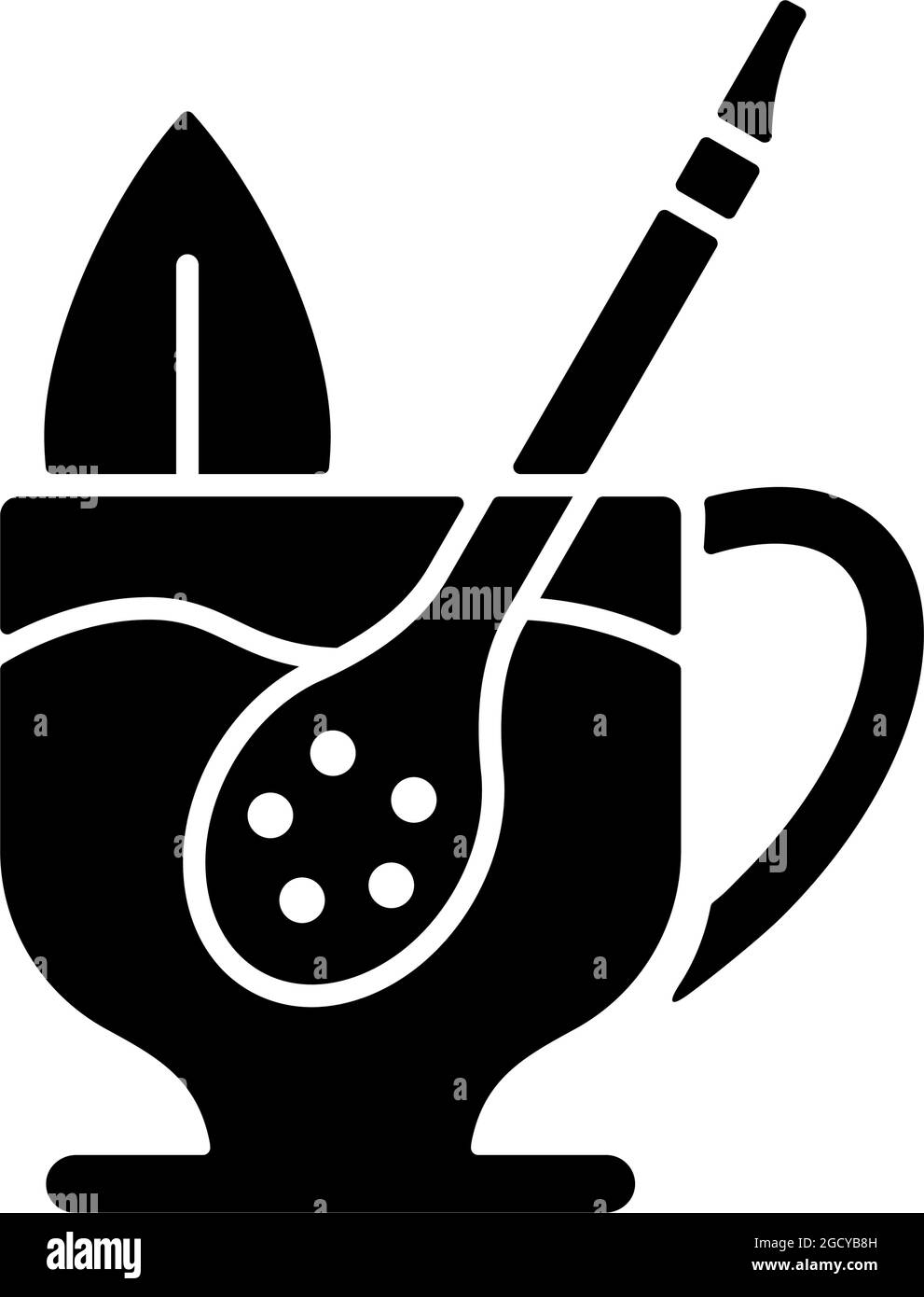 Icona glifo nero paglierino di accoppiamento Illustrazione Vettoriale
