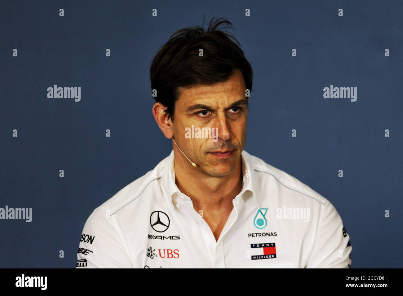 Toto Wolff (GER), azionista e Direttore Esecutivo di Mercedes AMG F1 alla Conferenza stampa della FIA. Gran Premio d'Ungheria, venerdì 27 luglio 2018. Budapest, Ungheria. Foto Stock
