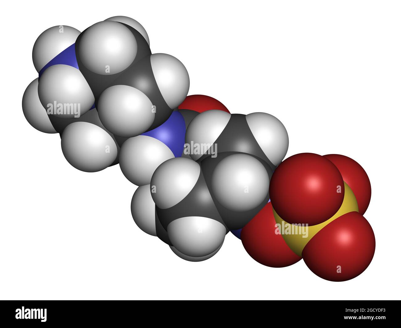 Molecola di farmaco di Relebactam. Inibitore della beta-lattamasi che viene adminato con antibiotici beta-lattamici. Foto Stock