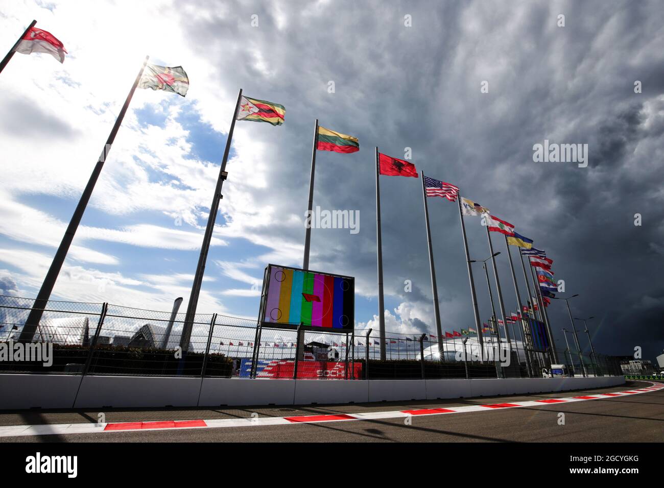 Atmosfera del circuito - allarmi. Gran Premio di Russia, giovedì 27 settembre 2018. Sochi Autodrom, Sochi, Russia. Foto Stock