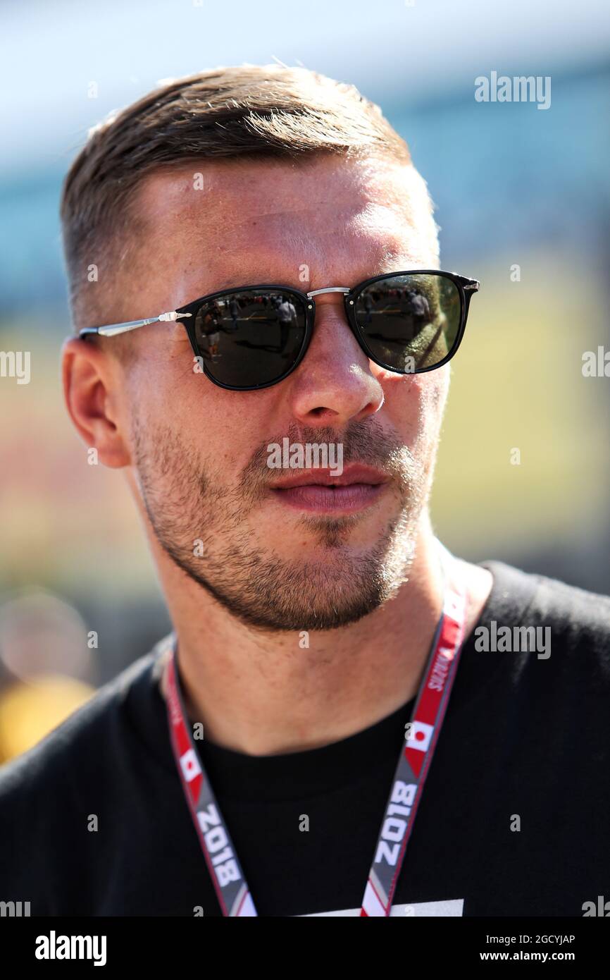 Lukas Podolski (GER) giocatore di Calcio. Gran Premio del Giappone, domenica 7 ottobre 2018. Suzuka, Giappone. Foto Stock