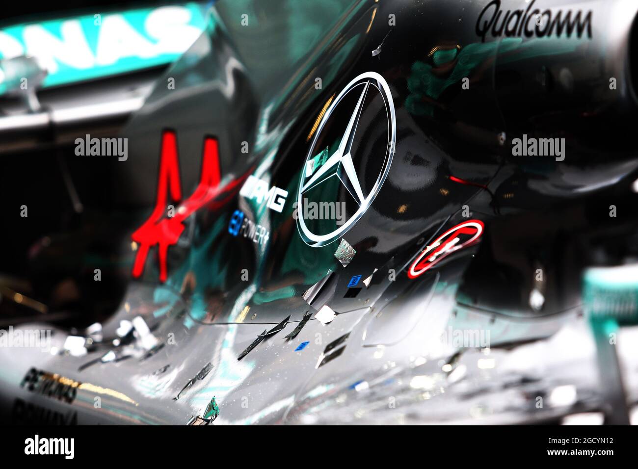 La Mercedes AMG F1 W09 del vincitore di gara Lewis Hamilton (GBR). Gran Premio del Brasile, domenica 11 novembre 2018. San Paolo, Brasile. Foto Stock