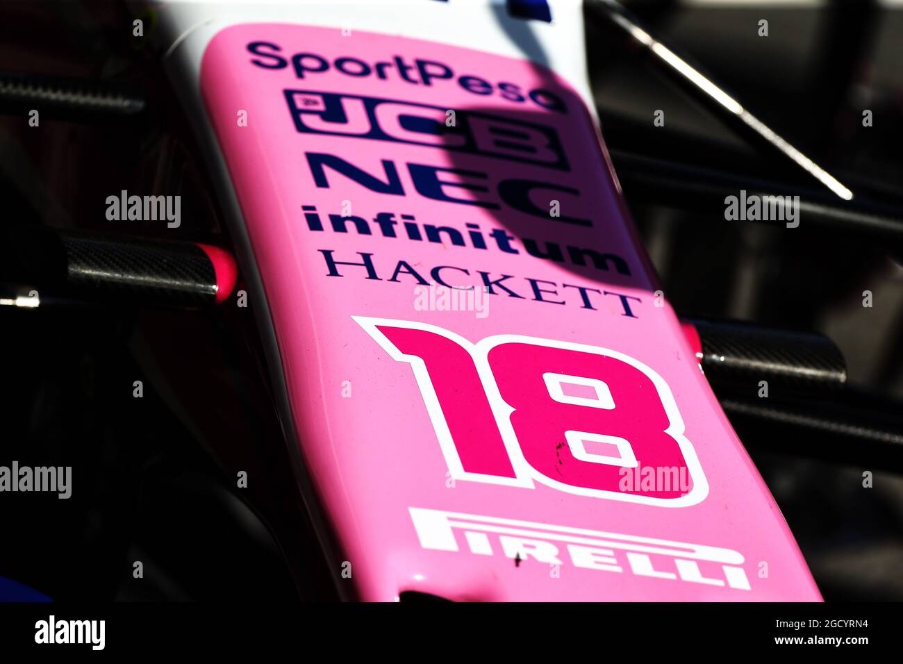 Lance Stroll (CDN) Racing Point F1 Team RP19. Test di Formula uno, giorno 1, martedì 26 febbraio 2019. Barcellona, Spagna. Foto Stock