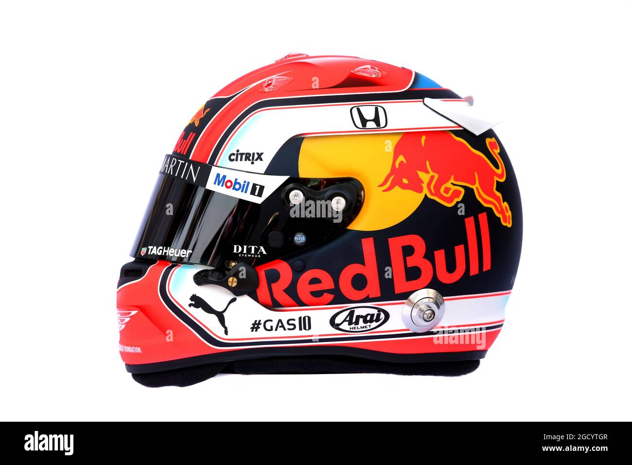 Il casco di Pierre Gasly (fra) Red Bull Racing. Gran Premio d'Australia, giovedì 14 marzo 2019. Albert Park, Melbourne, Australia. Foto Stock