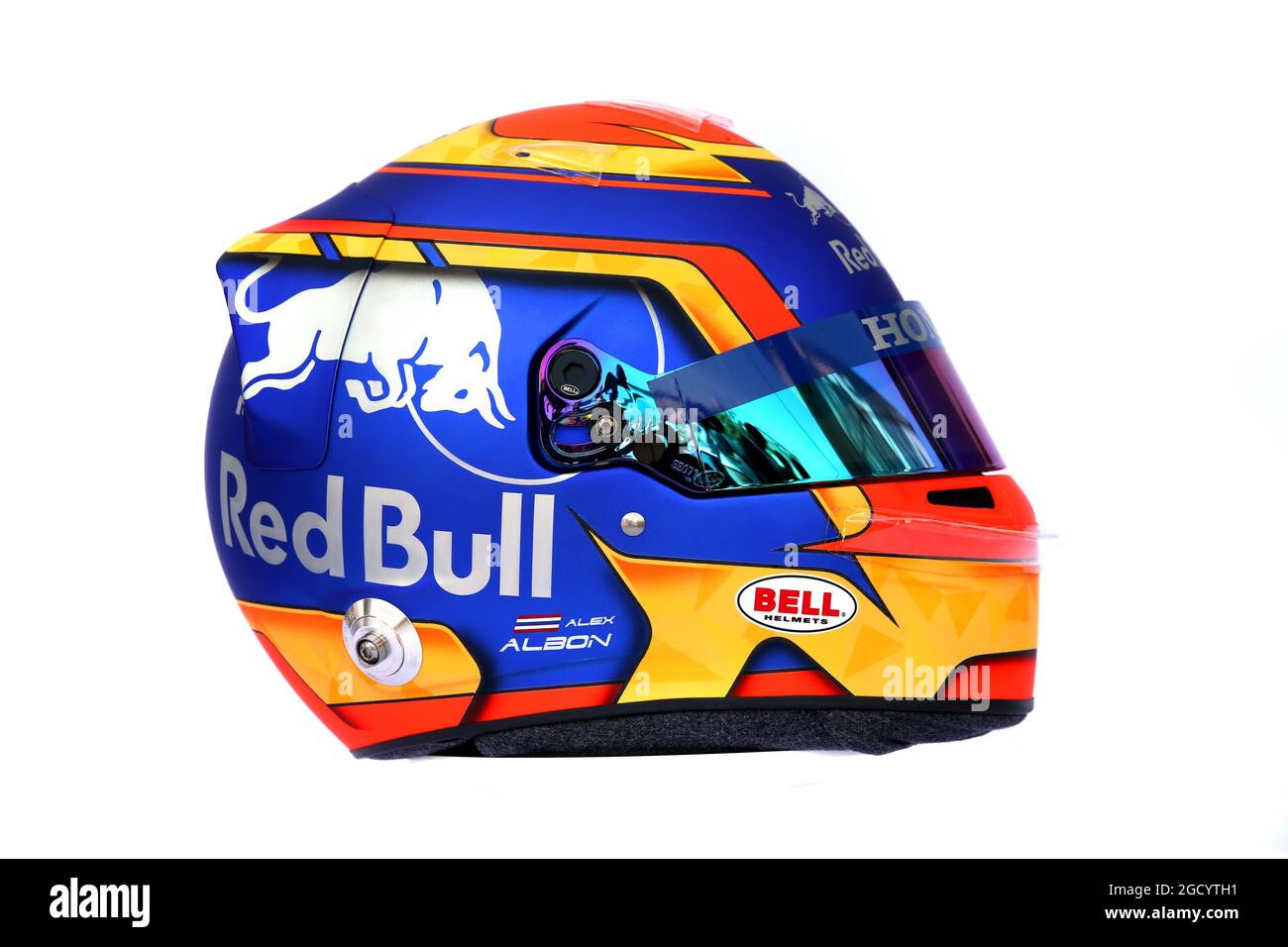 Il casco di Alexander Albon (THA) Scuderia Toro Rosso. Gran Premio d'Australia, giovedì 14 marzo 2019. Albert Park, Melbourne, Australia. Foto Stock