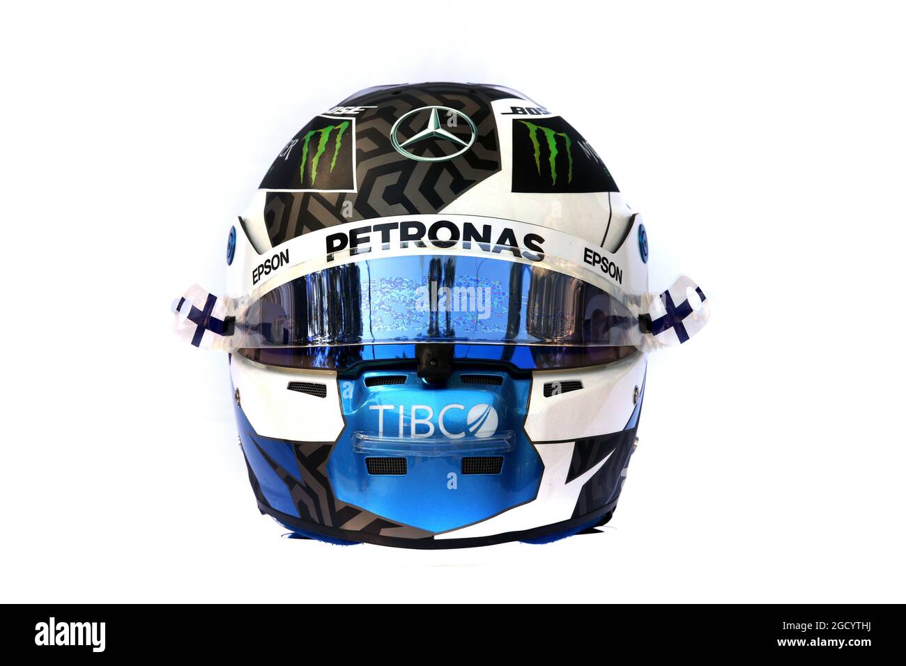 Il casco di Valtteri Bottas (fin) Mercedes AMG F1. Gran Premio d'Australia, giovedì 14 marzo 2019. Albert Park, Melbourne, Australia. Foto Stock