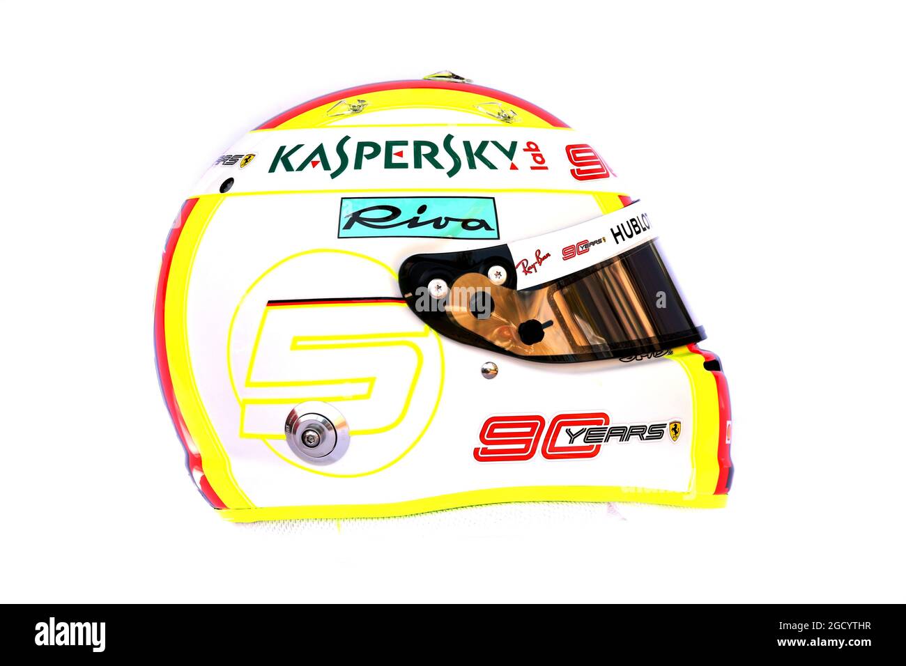 Il casco di Sebastian Vettel (GER) Ferrari. Gran Premio d'Australia, giovedì 14 marzo 2019. Albert Park, Melbourne, Australia. Foto Stock