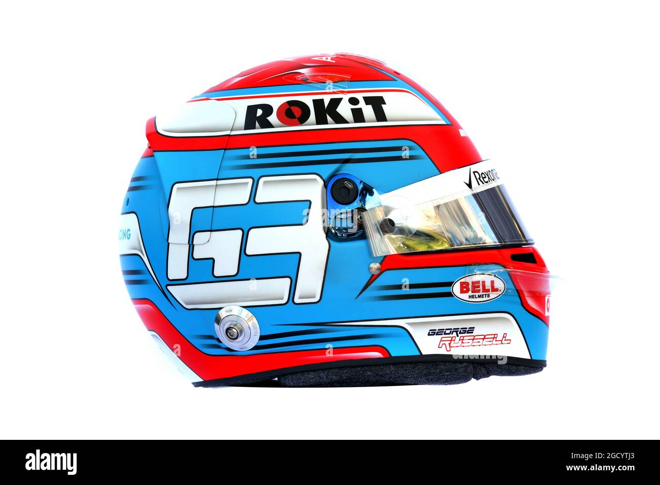 Il casco di George Russell (GBR) Williams Racing. Gran Premio d'Australia, giovedì 14 marzo 2019. Albert Park, Melbourne, Australia. Foto Stock