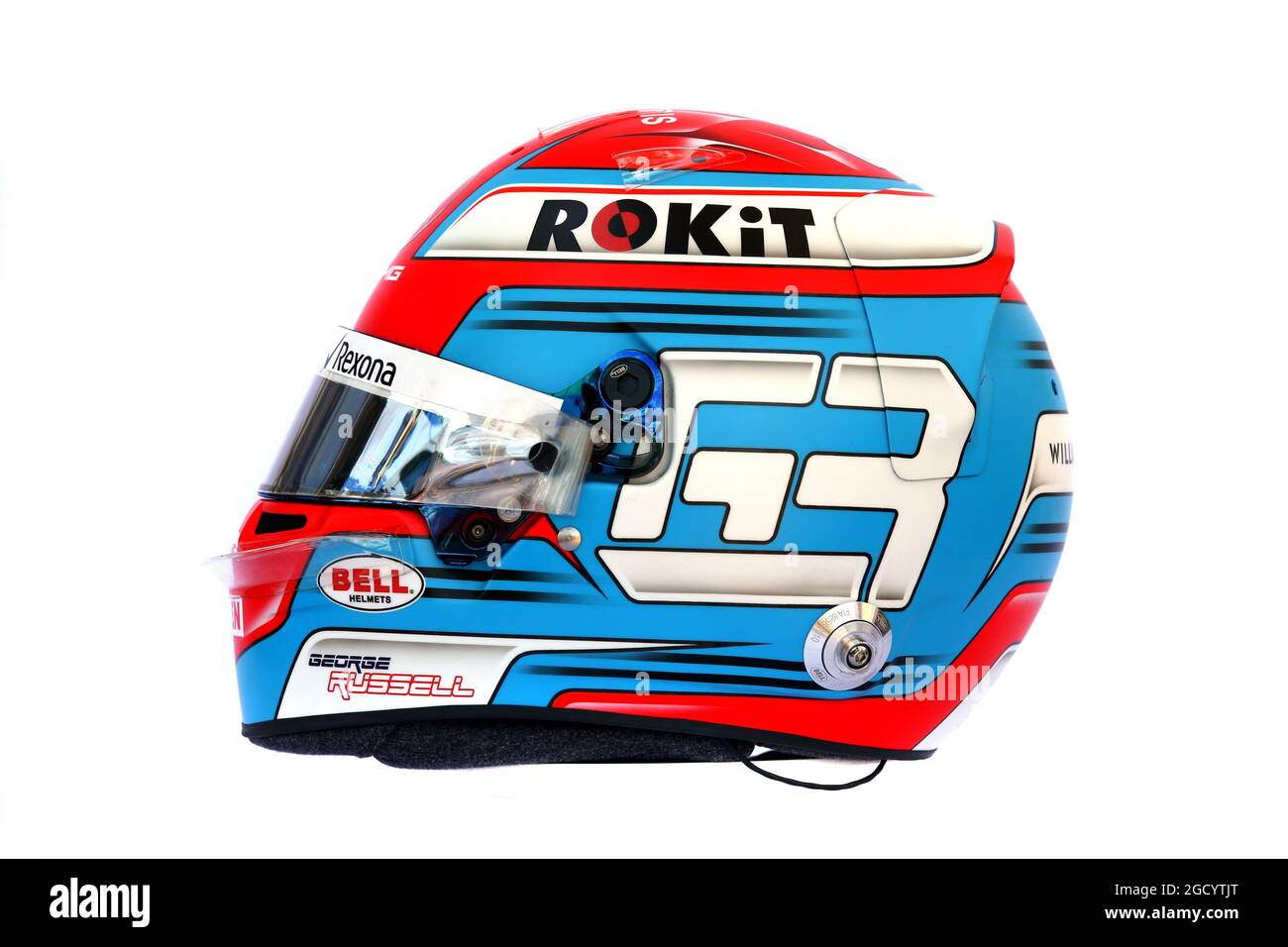 Il casco di George Russell (GBR) Williams Racing. Gran Premio d'Australia, giovedì 14 marzo 2019. Albert Park, Melbourne, Australia. Foto Stock