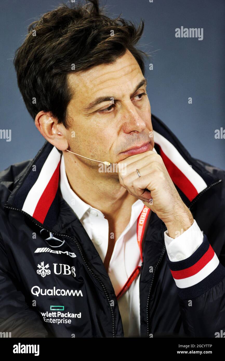 Toto Wolff (GER), azionista e Direttore Esecutivo di Mercedes AMG F1 alla Conferenza stampa della FIA. Gran Premio d'Australia, venerdì 15 marzo 2019. Albert Park, Melbourne, Australia. Foto Stock