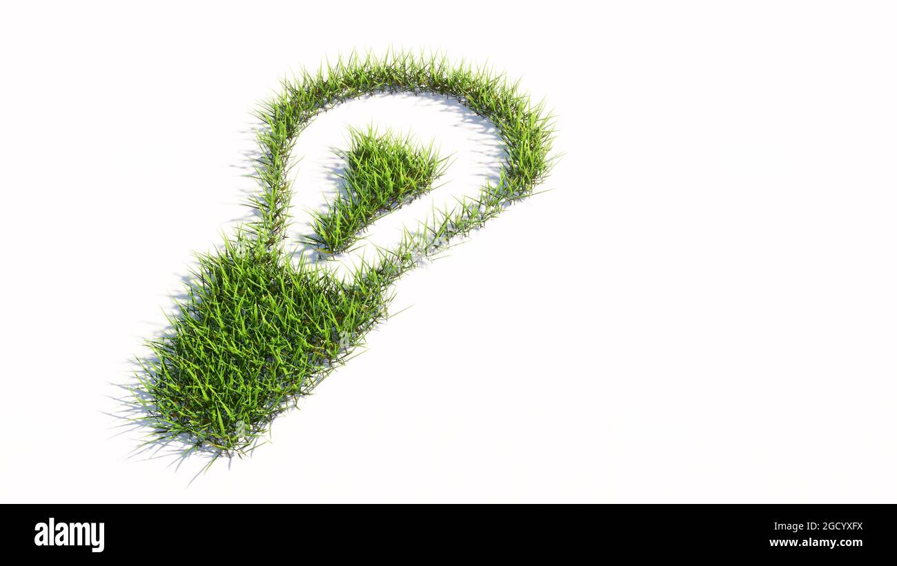 Concetto o concettuale verde estate prato erba isolato su sfondo bianco, segno di una lampadina. metafora dell'illustrazione 3d per l'ispirazione Foto Stock