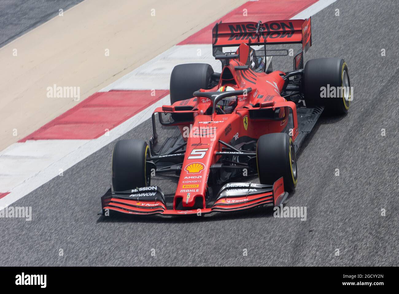 Sebastian Vettel (GER) Ferrari SF90. Test di Formula uno, mercoledì 3 aprile 2019. Sakhir, Bahrein. Foto Stock