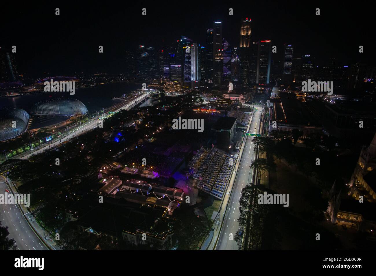 Azione panoramica. Gran Premio di Singapore, venerdì 20 settembre 2019. Circuito Marina Bay Street, Singapore. Foto Stock