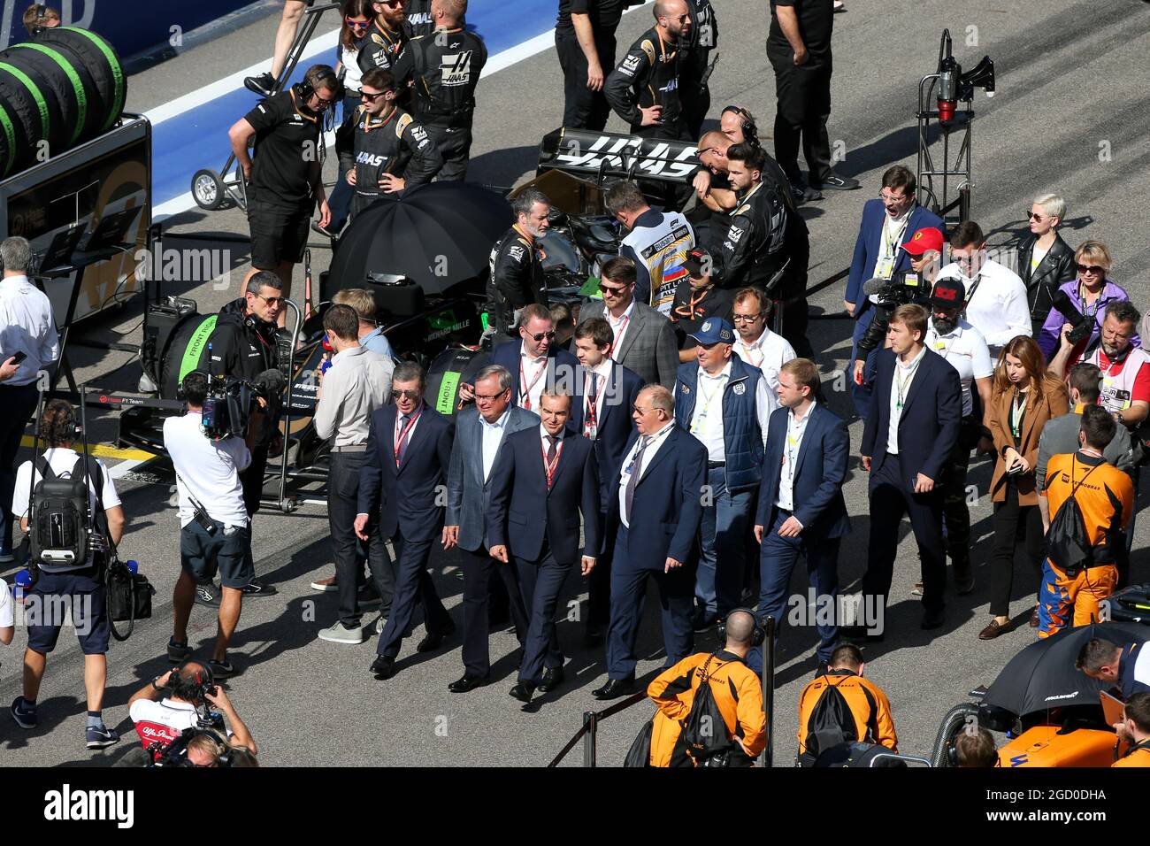Dmitry Kozak (RUS) Vice primo Ministro russo in rete. Gran Premio di Russia, domenica 29 settembre 2019. Sochi Autodrom, Sochi, Russia. Foto Stock