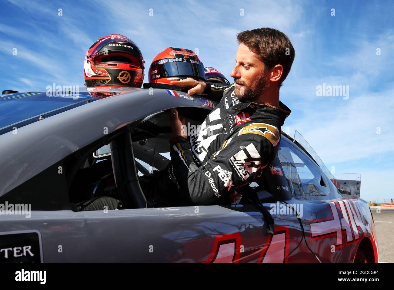 Romain Grosjean (fra) Haas F1 Team - Haas NASCAR. Foto Stock
