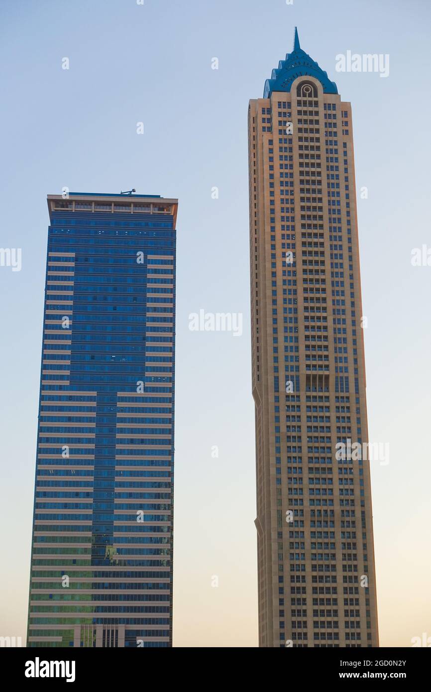 Churchill Executive Tower e Churchill Towers of Business Bay Dubai, Emirati Arabi Uniti Foto Stock