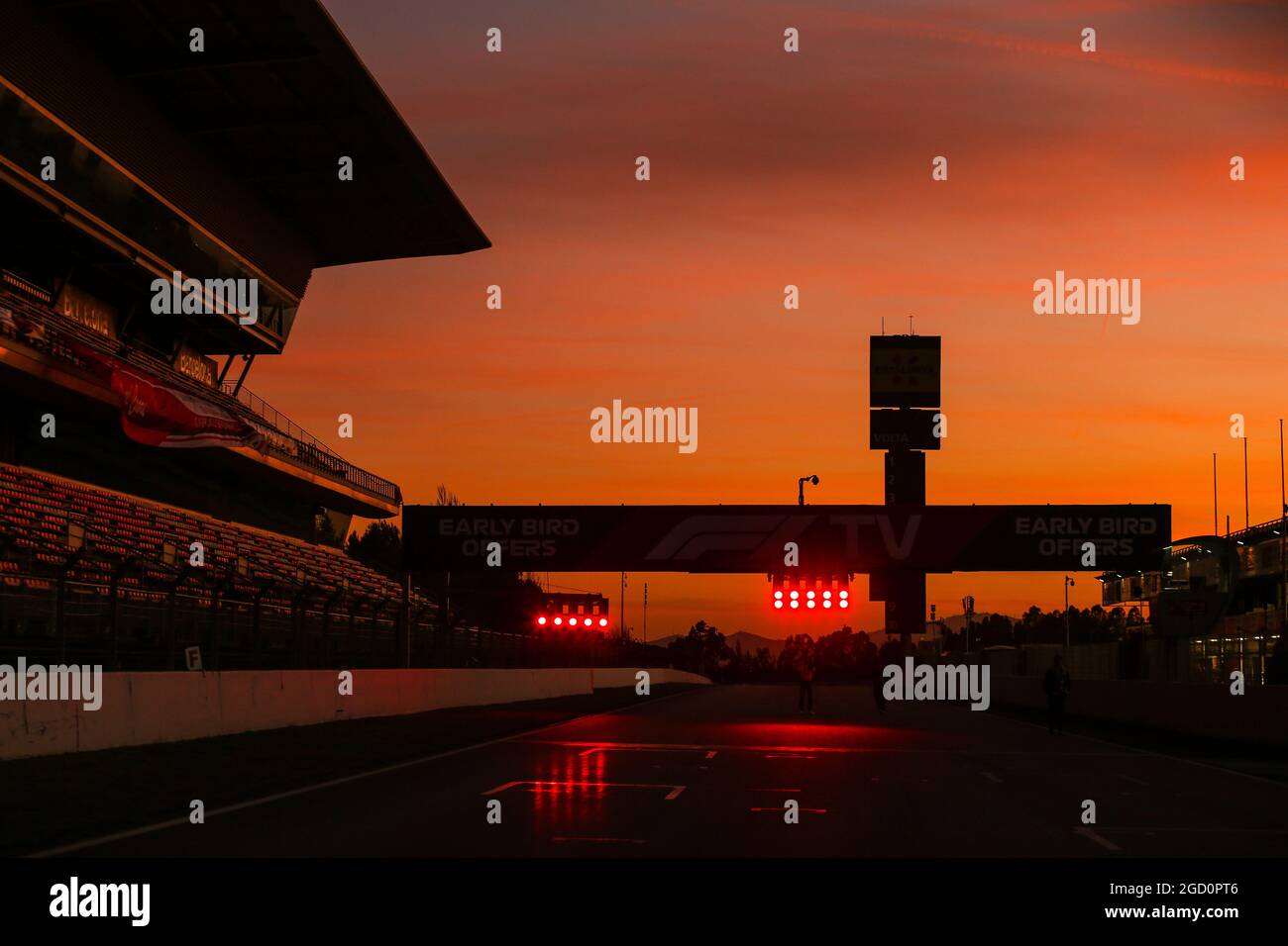 Atmosfera del circuito. Test di Formula uno, giorno 3, venerdì 28 febbraio 2020. Barcellona, Spagna. Foto Stock Atmosfera del circuito. Test di Formula uno, giorno 3, venerdì 28 febbraio 2020. Barcellona, Spagna. Foto Stock