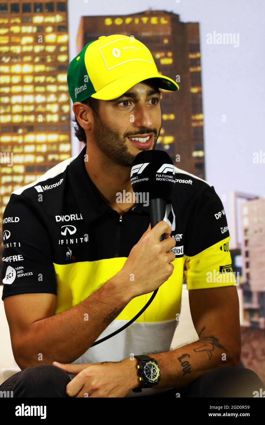 Daniel Ricciardo (AUS) il Team Renault F1 alla conferenza stampa della FIA. Gran Premio d'Australia, giovedì 12 marzo 2020. Albert Park, Melbourne, Australia. Foto Stock