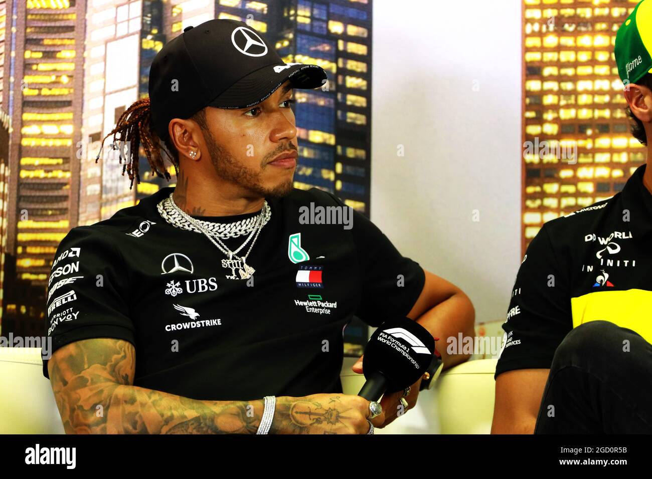 Lewis Hamilton (GBR) Mercedes AMG F1 alla conferenza stampa della FIA. Gran Premio d'Australia, giovedì 12 marzo 2020. Albert Park, Melbourne, Australia. Foto Stock